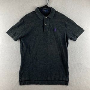 Polo Ralph Lauren Polo Shirt Mens M Medium Gray Little Pony Cotton Short Sleeve